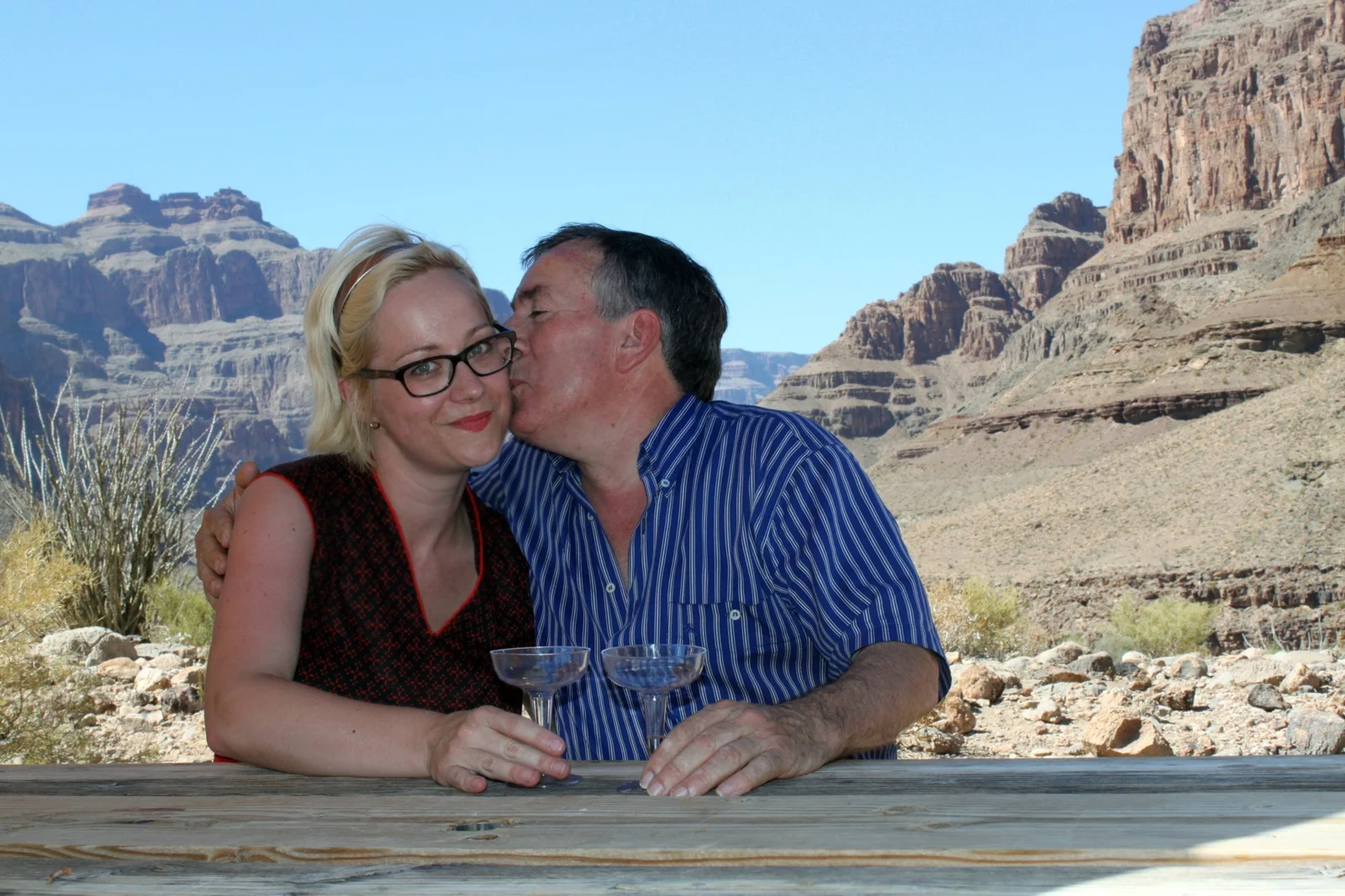 Two people pose together at the Grand Canyon, from Constructions of Happiness.
